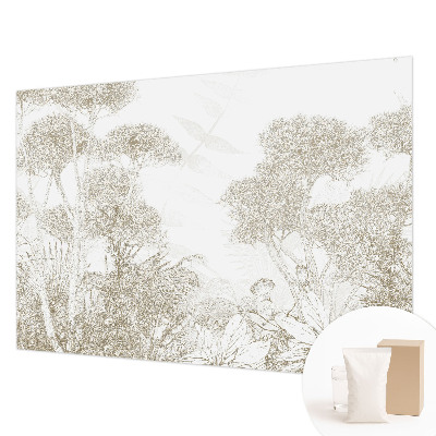 Mural decorativo con motivo de vegetación tropical