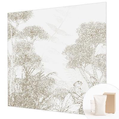Mural decorativo con motivo de vegetación tropical