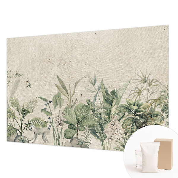 Papel mural con patrón decorativo con diseño de selva tropical
