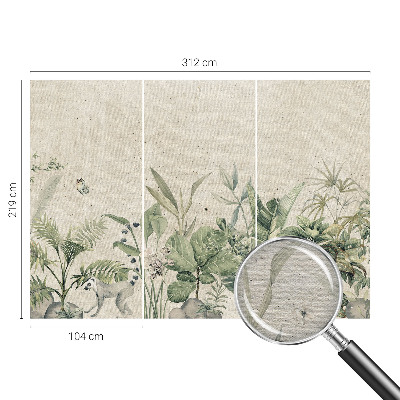 Papel mural con patrón decorativo con diseño de selva tropical