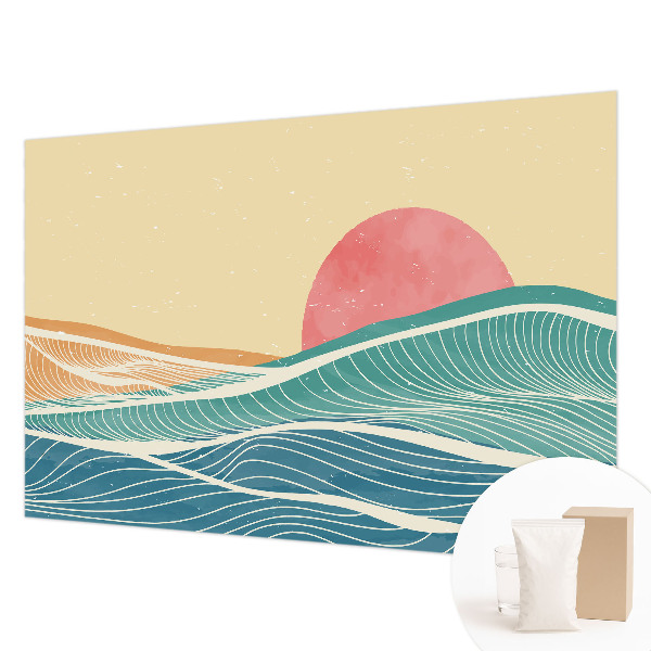 Fotomural decorativo para cabecero de cama con diseño de olas del mar