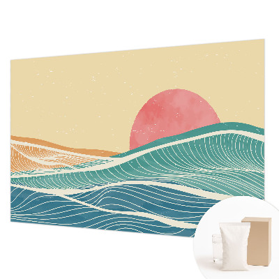 Fotomural decorativo para cabecero de cama con diseño de olas del mar