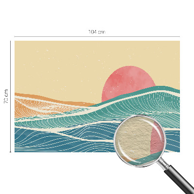 Fotomural decorativo para cabecero de cama con diseño de olas del mar