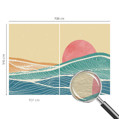 Fotomural decorativo para cabecero de cama con diseño de olas del mar
