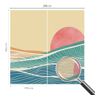 Fotomural decorativo para cabecero de cama con diseño de olas del mar
