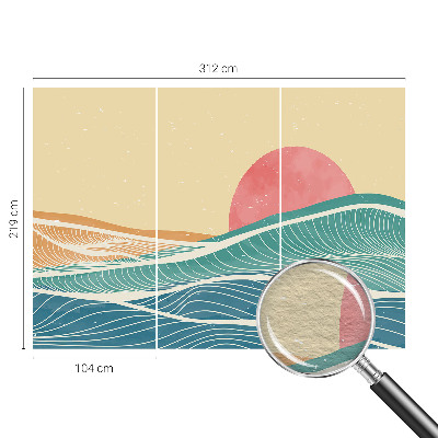 Fotomural decorativo para cabecero de cama con diseño de olas del mar