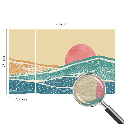 Fotomural decorativo para cabecero de cama con diseño de olas del mar