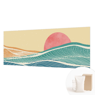 Fotomural decorativo para cabecero de cama con diseño de olas del mar