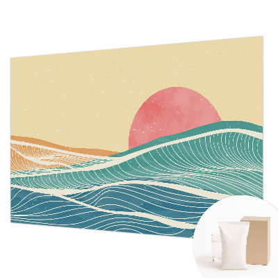 Fotomural decorativo para cabecero de cama con diseño de olas del mar