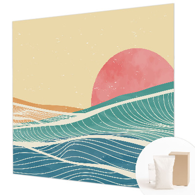 Fotomural decorativo para cabecero de cama con diseño de olas del mar