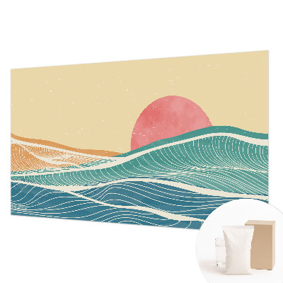 Fotomural decorativo para cabecero de cama con diseño de olas del mar