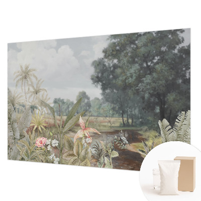 Mural de pared con estampado hermoso con un paisaje exótico
