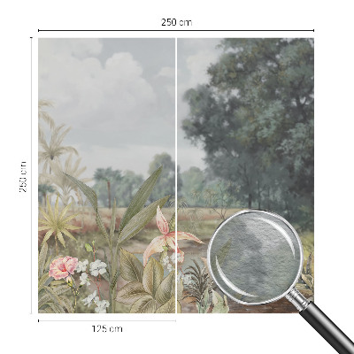 Mural de pared con estampado hermoso con un paisaje exótico