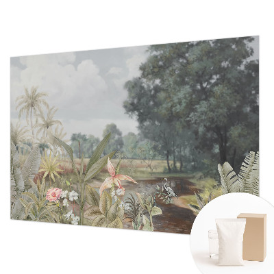 Mural de pared con estampado hermoso con un paisaje exótico