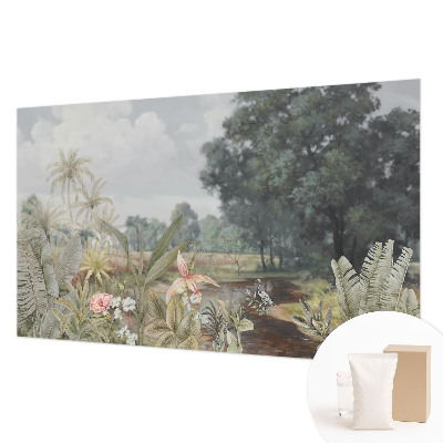 Mural de pared con estampado hermoso con un paisaje exótico