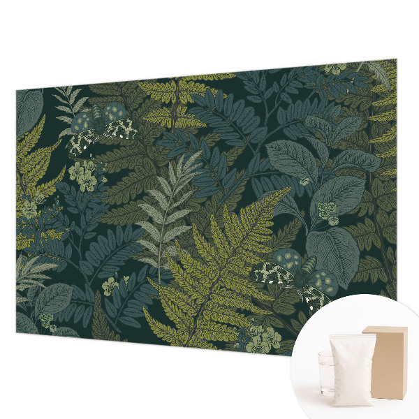 Mural de pared con estampado hermoso con diseño en tonos verdes que aporta elegancia