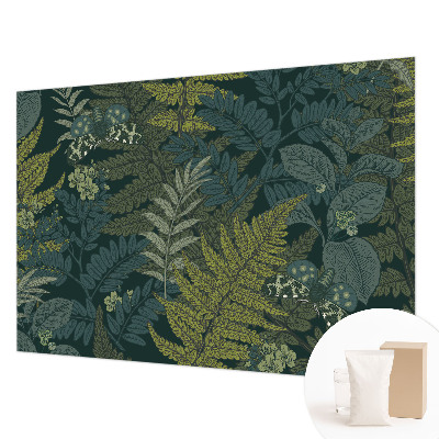 Mural de pared con estampado hermoso con diseño en tonos verdes que aporta elegancia