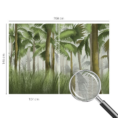 Fotomural decorativo para cabecero de cama con diseño de bosque tropical