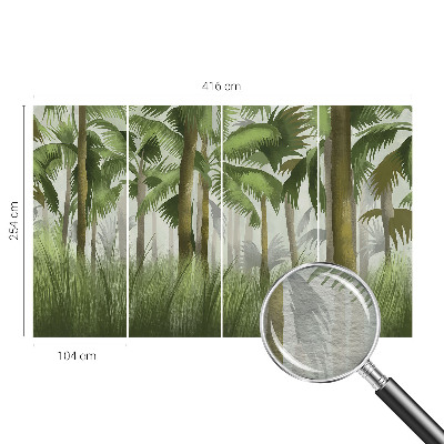 Fotomural decorativo para cabecero de cama con diseño de bosque tropical