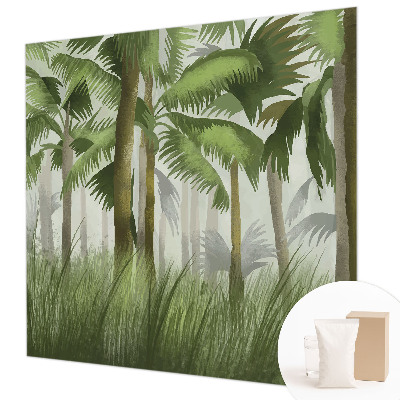 Fotomural decorativo para cabecero de cama con diseño de bosque tropical
