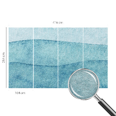 Papel mural con patrón decorativo con diseño de olas azules