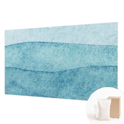 Papel mural con patrón decorativo con diseño de olas azules