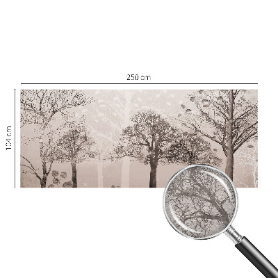 Papel mural texturado decorativo con diseño de árboles delicados