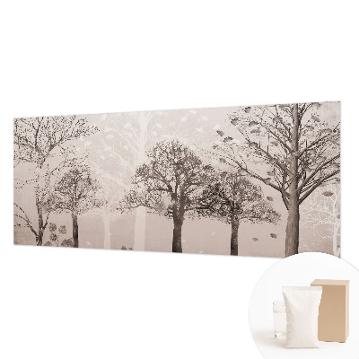 Papel mural texturado decorativo con diseño de árboles delicados