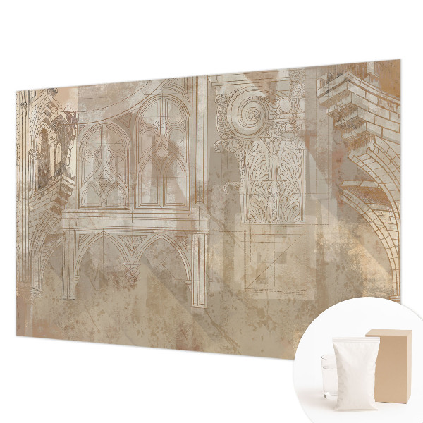 Papel mural con patrón decorativo con adornos de estilo histórico