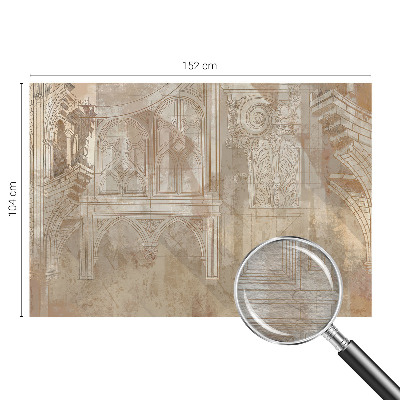 Papel mural con patrón decorativo con adornos de estilo histórico
