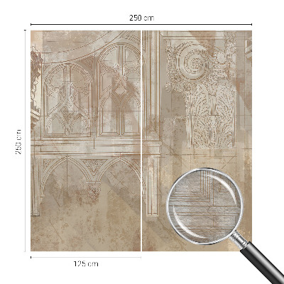 Papel mural con patrón decorativo con adornos de estilo histórico