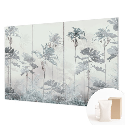 Papel mural texturado decorativo con diseño de paisaje tropical