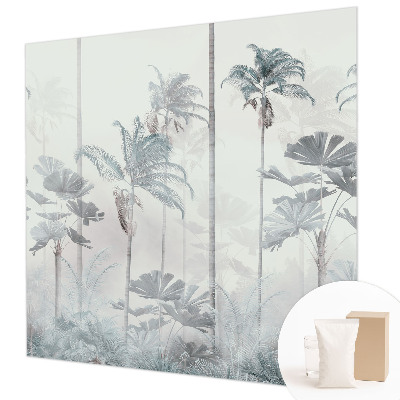 Papel mural texturado decorativo con diseño de paisaje tropical
