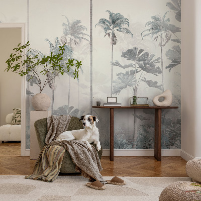 Papel mural texturado decorativo con diseño de paisaje tropical
