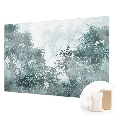 Mural decorativo con diseño en tonos verde exótico