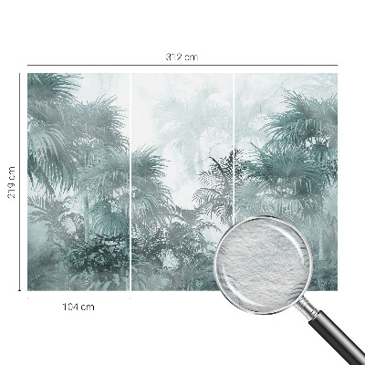 Mural decorativo con diseño en tonos verde exótico