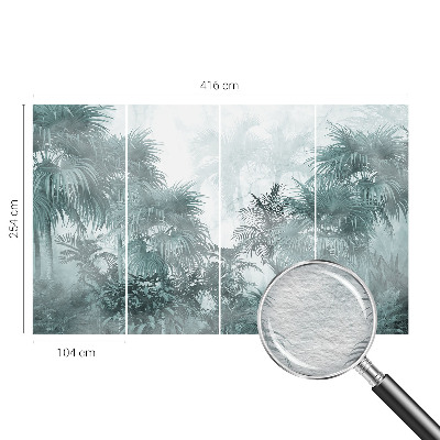 Mural decorativo con diseño en tonos verde exótico