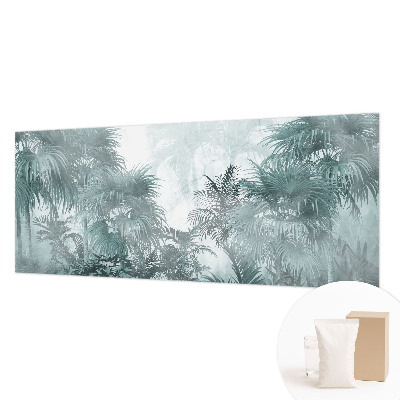 Mural decorativo con diseño en tonos verde exótico