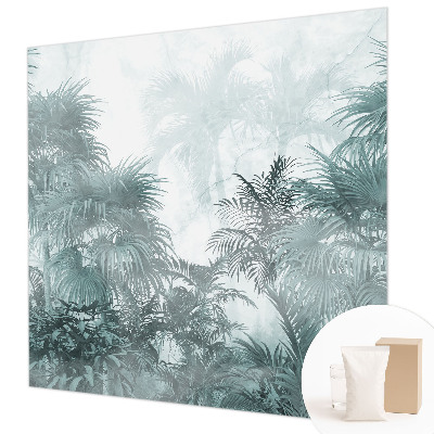 Mural decorativo con diseño en tonos verde exótico