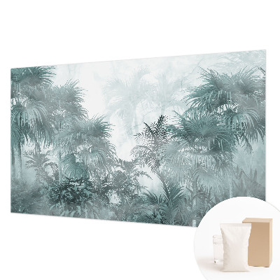 Mural decorativo con diseño en tonos verde exótico
