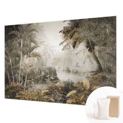 Mural de pared con estampado hermoso con diseño de bosque tropical