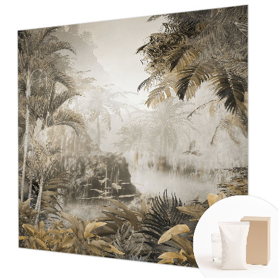 Mural de pared con estampado hermoso con diseño de bosque tropical