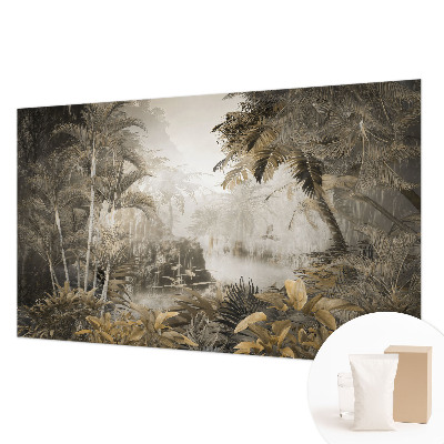 Mural de pared con estampado hermoso con diseño de bosque tropical