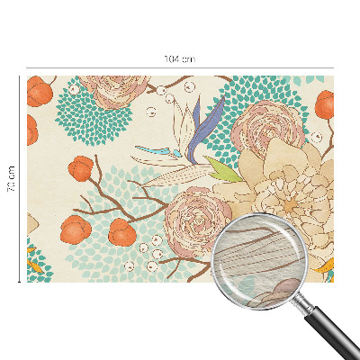 Papel mural texturado decorativo con motivo de fantasía floral