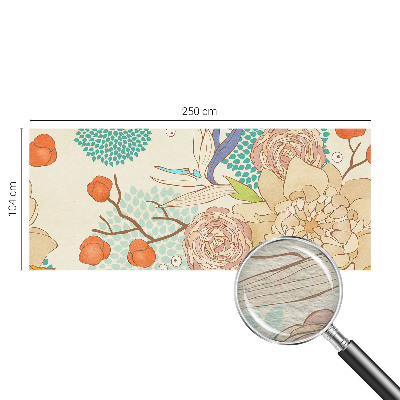 Papel mural texturado decorativo con motivo de fantasía floral
