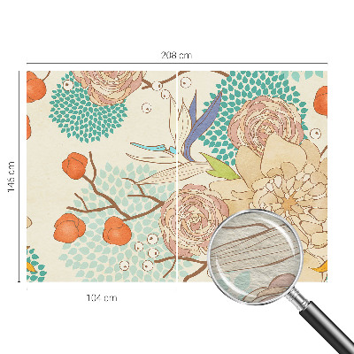 Papel mural texturado decorativo con motivo de fantasía floral