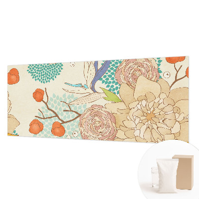 Papel mural texturado decorativo con motivo de fantasía floral