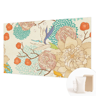 Papel mural texturado decorativo con motivo de fantasía floral