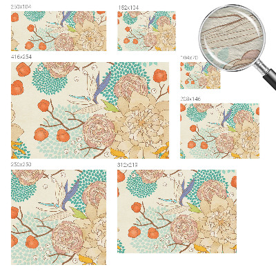 Papel mural texturado decorativo con motivo de fantasía floral