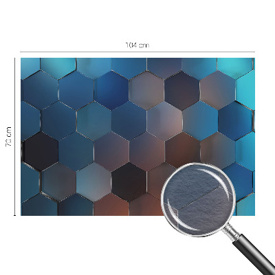 Papel mural con patrón decorativo con un diseño de hexágonos azules